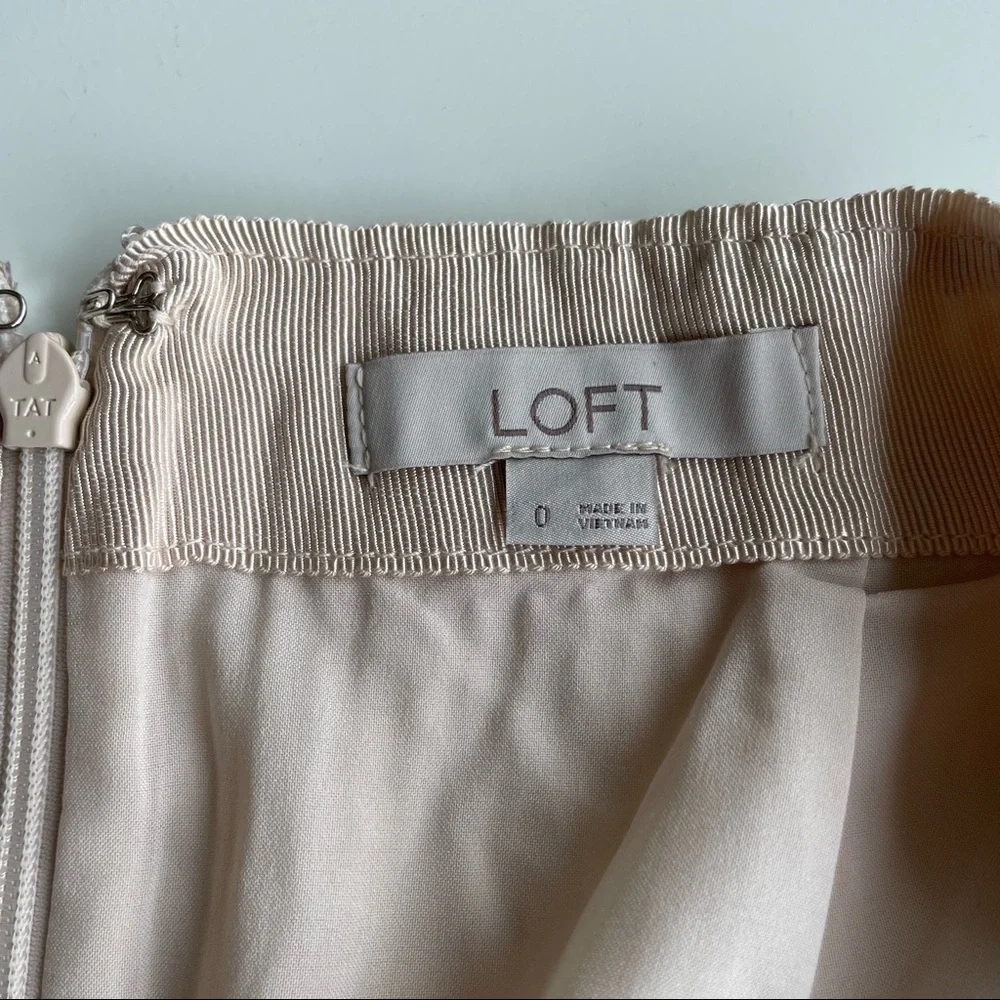 Loft 0 Silver Shiny Skirt MIDI Zip Back - Picture 2 of 4